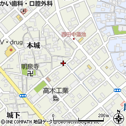 愛知県清須市西田中周辺の地図