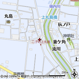 愛知県愛西市二子町上丸島197周辺の地図