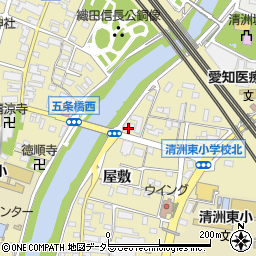 愛知県清須市清洲屋敷周辺の地図