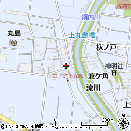 愛知県愛西市二子町上丸島186周辺の地図