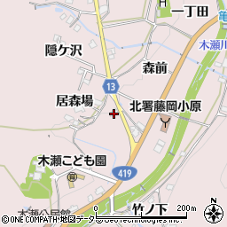 愛知県豊田市木瀬町横枕周辺の地図