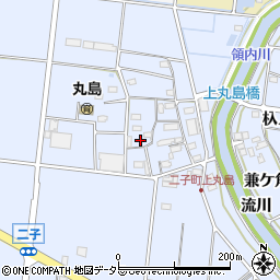 愛知県愛西市二子町上丸島160周辺の地図