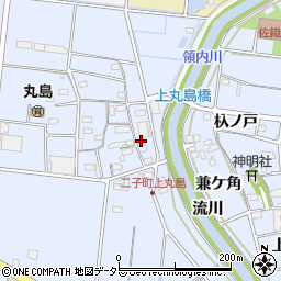 愛知県愛西市二子町上丸島184周辺の地図