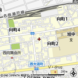 愛知県尾張旭市向町周辺の地図