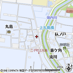 愛知県愛西市二子町上丸島181周辺の地図