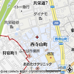 愛知県瀬戸市西寺山町111周辺の地図