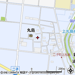 愛知県愛西市二子町上丸島周辺の地図