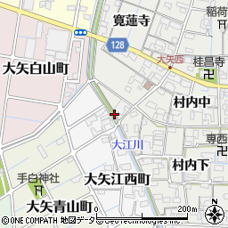 愛知県稲沢市大矢町金蔵西周辺の地図