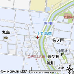 愛知県愛西市二子町上丸島202周辺の地図