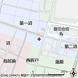 愛知県稲沢市西溝口町第一沼周辺の地図