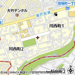 愛知県瀬戸市川西町周辺の地図
