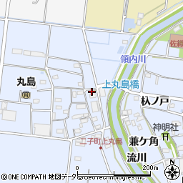 愛知県愛西市二子町上丸島144周辺の地図