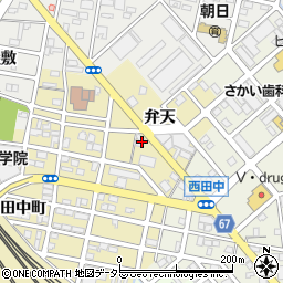 愛知県清須市清洲弁天周辺の地図