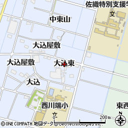愛知県愛西市西川端町大込東周辺の地図