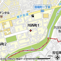 愛知県瀬戸市川西町1丁目54周辺の地図