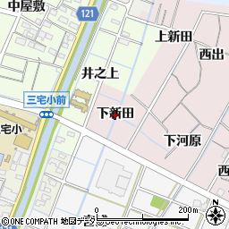 愛知県稲沢市今村町（下新田）周辺の地図