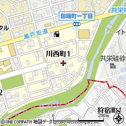 愛知県瀬戸市川西町1丁目56周辺の地図