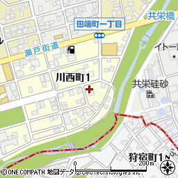 愛知県瀬戸市川西町1丁目57周辺の地図