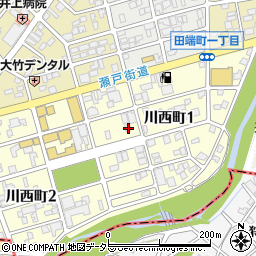 愛知県瀬戸市川西町1丁目68周辺の地図