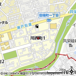 愛知県瀬戸市川西町1丁目62周辺の地図