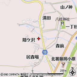 愛知県豊田市木瀬町隠ケ沢周辺の地図