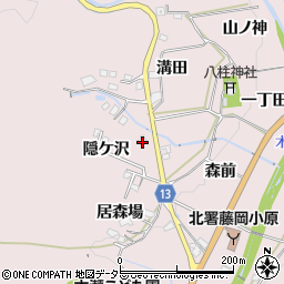 愛知県豊田市木瀬町（隠ケ沢）周辺の地図
