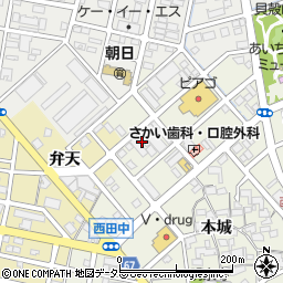 愛知県清須市西田中長堀周辺の地図