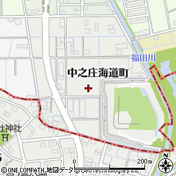 愛知県稲沢市中之庄海道町周辺の地図