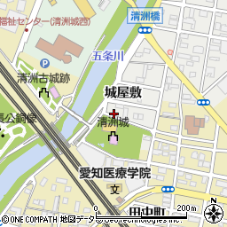 愛知県清須市朝日城屋敷周辺の地図