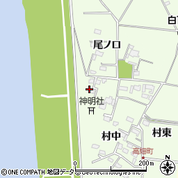 愛知県愛西市高畑町村中12周辺の地図