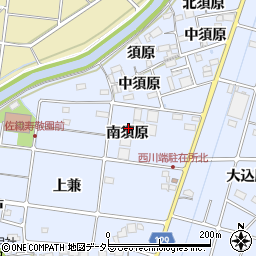 愛知県愛西市西川端町南須原周辺の地図