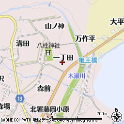 愛知県豊田市木瀬町一丁田周辺の地図