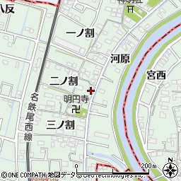 愛知県愛西市渕高町二ノ割37周辺の地図