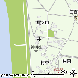 愛知県愛西市高畑町村中3周辺の地図