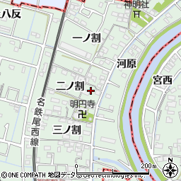 愛知県愛西市渕高町二ノ割38周辺の地図