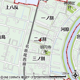 愛知県愛西市渕高町二ノ割周辺の地図