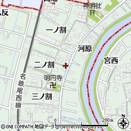 愛知県愛西市渕高町二ノ割36周辺の地図