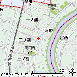 愛知県愛西市渕高町二ノ割35周辺の地図