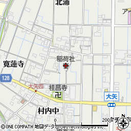 稲荷社周辺の地図