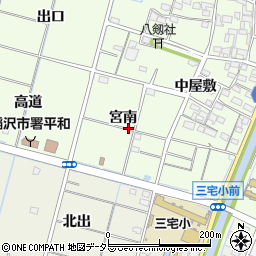 愛知県稲沢市平和町中三宅（宮南）周辺の地図