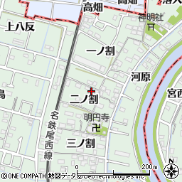 愛知県愛西市渕高町二ノ割46周辺の地図