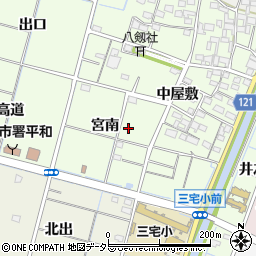 愛知県稲沢市平和町中三宅周辺の地図