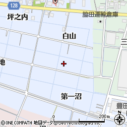 愛知県稲沢市西溝口町白山周辺の地図