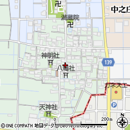 愛知県稲沢市中之庄町辻畑周辺の地図