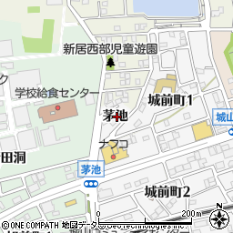 愛知県尾張旭市城前町茅池周辺の地図