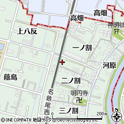 愛知県愛西市渕高町二ノ割65周辺の地図