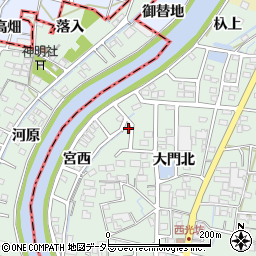 愛知県稲沢市平和町西光坊周辺の地図