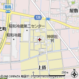 愛知県稲沢市牛踏町周辺の地図