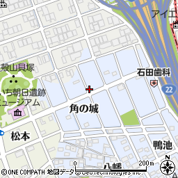 愛知県清須市阿原角の城周辺の地図