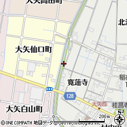 愛知県稲沢市大矢町（池田）周辺の地図
